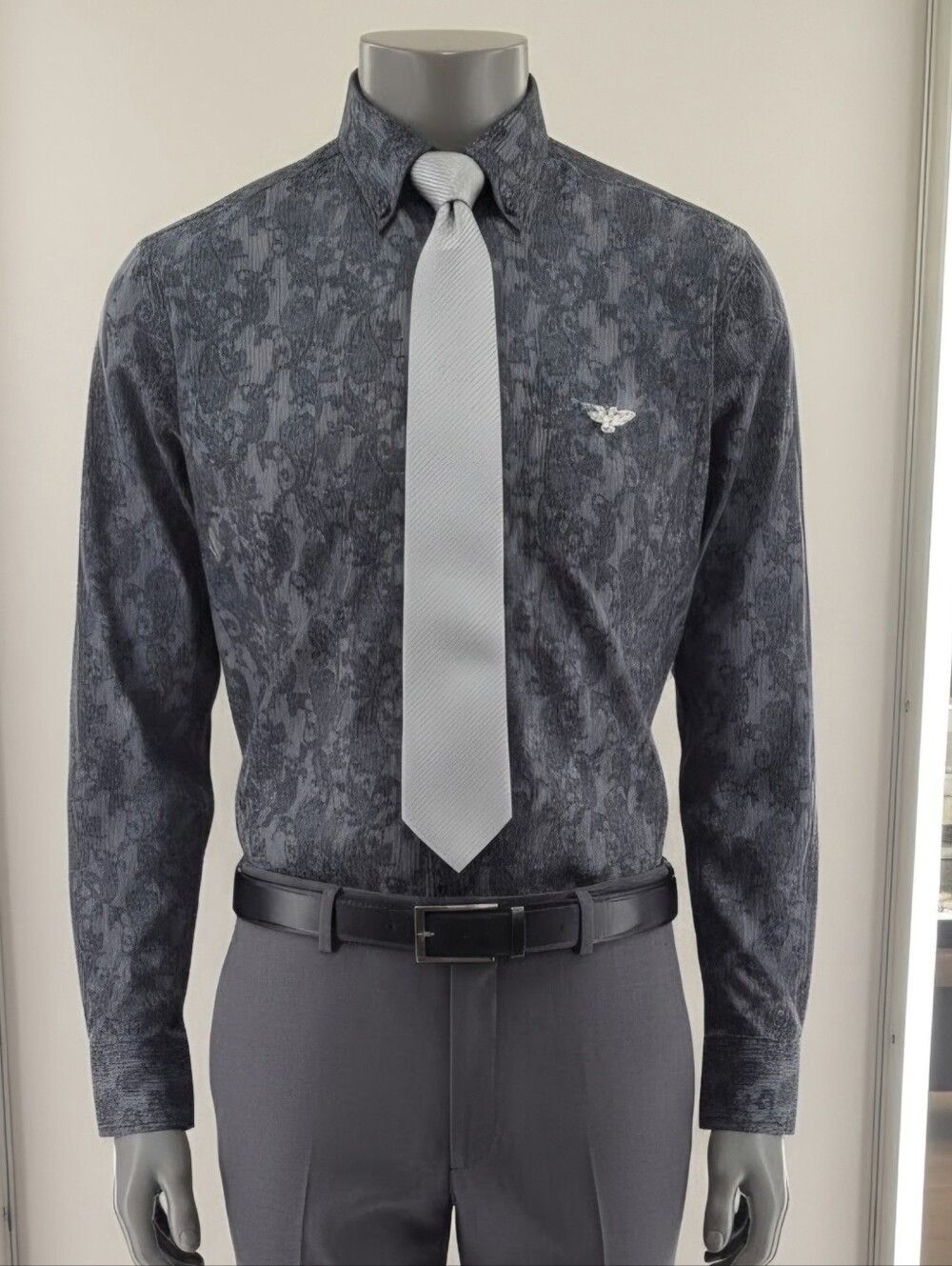 Panhandle Tuf Cooper Performance Grey Paisley Button-Up Shirt XL